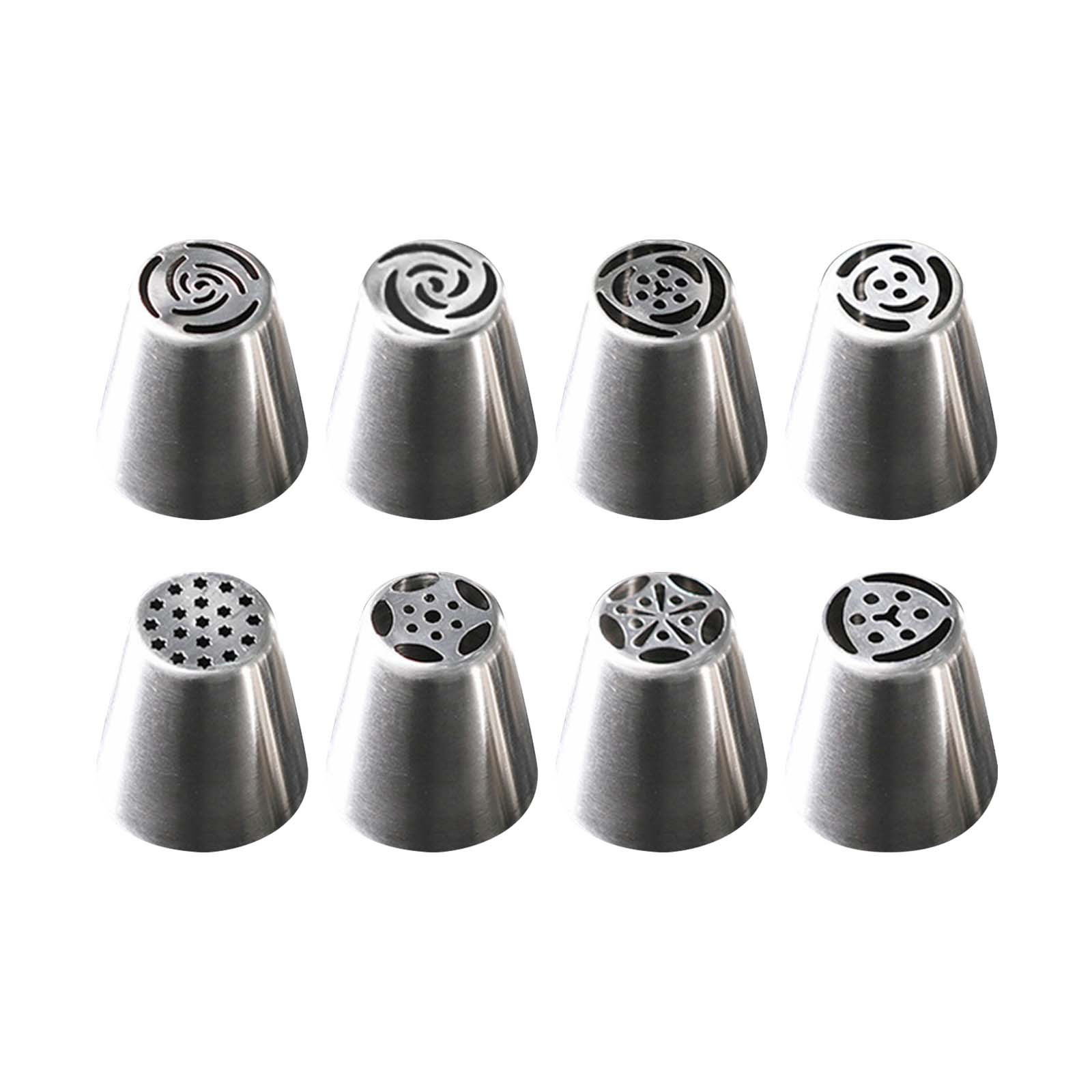 Large Russian Flower Piping Nozzles - 8 Pack Stainless Steel Cake Decorating Tips Set for Icing, Buttercream \u0026 Cream Bouquets - DIY Cookie \u0026 Dessert Baking Tools